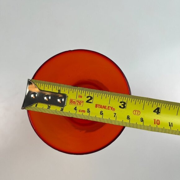 Vintage Hand blown vase ruby red clear foot 9" - Picture 7 of 7